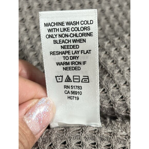 Maurice asymmetrical waffle cardigan Beige Sz XS - Picture 11 of 12